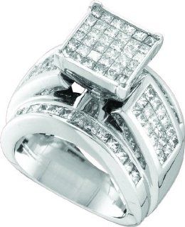 14KT White Gold 3.00 CTW Diamond Bridal Set WITH 0.33CT Princess CUT Center: Vishal Jewelry: Jewelry