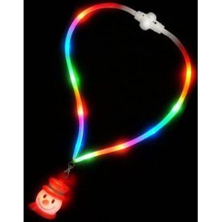 1.5" Christmas LED Light Blinking Snowman Necklace: Clothing