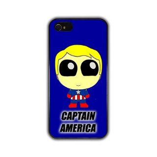 IPHONE 5 Chibi Anime and Manga SuperHero Captain America Black Slim Hard Phone Case Designed Protector Accessory *Also Available for Iphone Apple 4 4S 4G and Samsung Galaxy S3* AT&T Sprint Verizon Virgin Mobile: Cell Phones & Accessories