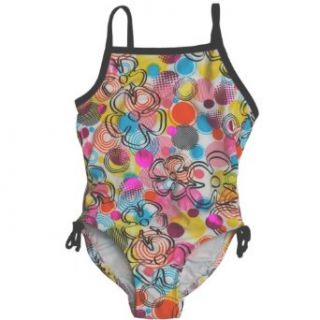 Breaking Waves Girls 4 6X Multi Dots Swimsuit (6X, Multi): Clothing