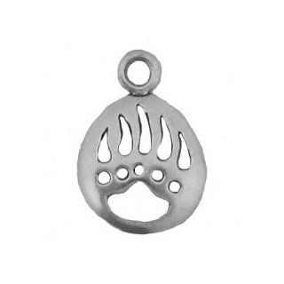 Bear Paw Print Indian Design School Mascot Charm .925 Sterling Silver Perfect for Custom Bracelets, Anklets, Necklaces, Pendants, Earrings, and Rings. Also see matching earrings SKU# B009O007F0 Clothing
