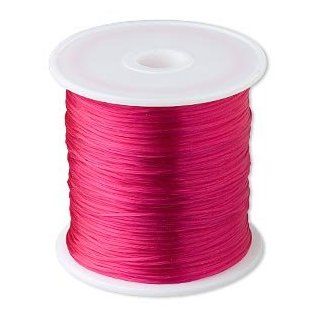 Cord, Stretch, Floss Elastic, Pink, Approximately 0.5mm Diameter. Sold Per 75 meter Spool, Approx 240 Feet.