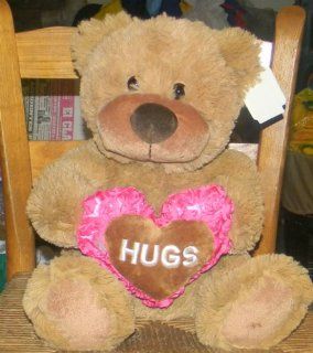 APPROXIMATELY 18" PLUSH STUFFED BROWN ROSE HEART TEDDY BEAR Toys & Games