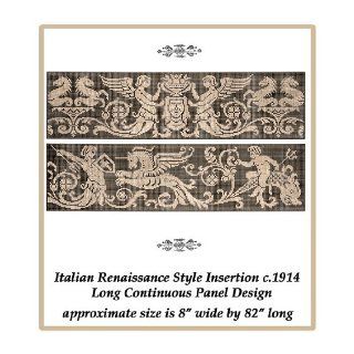 1914 Filet Lace Chart Pack Italian Renaissance Style Long Insertion Finished design measures approximately 8" wide by 82" in length: Le Filet ANcien: Books