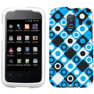 Huawei AT&T Fusion 2 Black, Blue, White Dots in Squares Phone Case Cover Cell Phones & Accessories