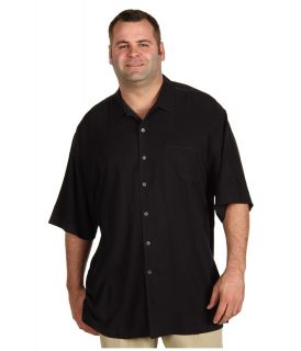 Tommy Bahama Big & Tall Big Tall Catalina Twill Camp Shirt Mens Short Sleeve Button Up (Black)