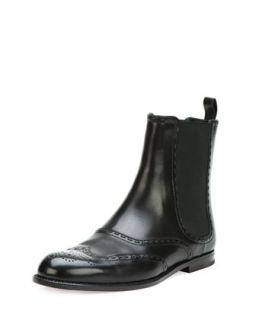 Bottega Veneta Spectator Leather Ankle Boot, Black