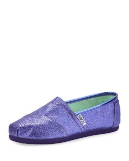 TOMS Purple Glitter Slip On Shoe, Youth
