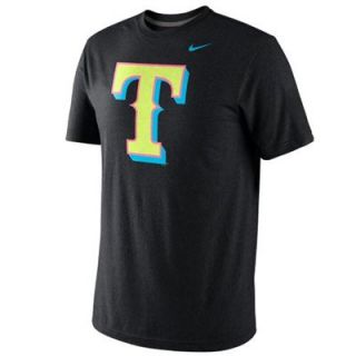 Nike Texas Rangers MLB Tri Blend Logo T Shirt   Black
