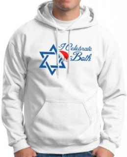 I Celebrate Both Christmas and Hanukkah Hoodie Sweatshirt: Clothing