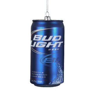 Kurt Adler 4 3/4 Inch Bud Light Beer Can Glass Ornament   Decorative Hanging Ornaments