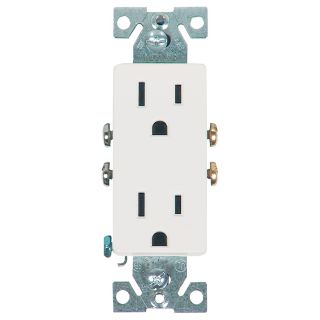 Cooper Wiring Devices 10 Pack 15 Amp White Decorator Duplex Electrical Outlet