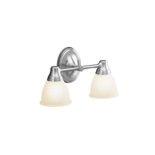 KOHLER Forte 15.43 in W 2 Light Brushed Chrome Arm Hardwired Wall Sconce