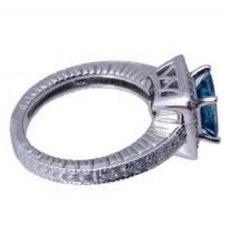 1.70 ct Antique Style Diamond Ring Blue Diamond: Engagement Rings: Jewelry