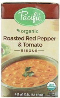 Pacific Natural Foods Organic Roasted Red Pepper And Tomato Bisque), 17.6 Ounce Boxes (Pack of 12) : Pacific Soups : Grocery & Gourmet Food