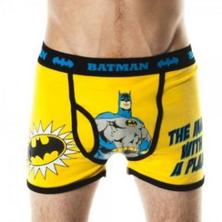 Batman Mens Yellow Boxer Brief (Small): Movie And Tv Fan Underwear: Clothing