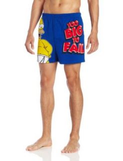 Briefly Stated Men's Simpsons Too Big To Fail Boxer, Multi, Small: Clothing