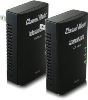 ChannelMaster Internet to TV Powerline Ethernet Adapter   Contains 2 (1 Port) Power line Ethernet Adapters (CM 6100): Electronics