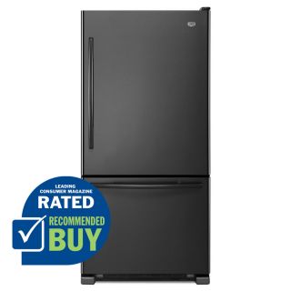 Maytag 18.5 cu ft Bottom Freezer Refrigerator with Single Ice Maker (Black) ENERGY STAR