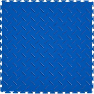 Perfection Floor Tile 20 1/2 in W x 20 1/2 in L Dark Blue Diamond Plate Garage Flooring Tile