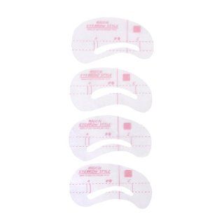 Reusable Eyebrow ABS Plastic Stencil Template Makeup Shaping with 4 Different Styles  Clear : Brow Template : Beauty