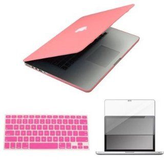 Easygoby 13 Inch 3 in 1 Rubberized Frosted Hardshell Case Cover for MacBook Pro 13.3" with Retina Display (NEWEST VERSION)A1502 /A1425 (Do Not for 13.3" Aluminum Macbook Pro A1278) + Matching Color Keyboard Cover + Screen cover  Pink: Computers &