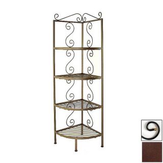 Grace Collection Aged Iron Corner Bakers Rack