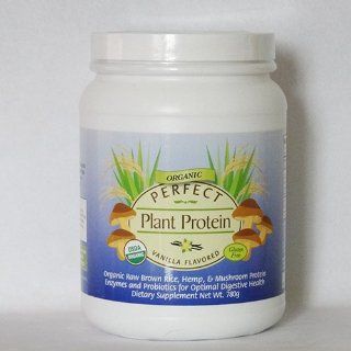 Perfect Plant Protein Vanilla Flavor ~ Perfect Supplements ~ 780g Bottle About 2lbs ~ Contains Raw Organic Brown Rice, Hemp & Mushroom Protein: Health & Personal Care