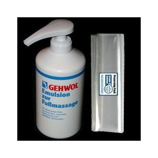 GEHWOL Emulsion for foot massage kit / Contains natural ingredients / Large salon size 0,5L 500ml / Largest on  / Comes with preserving pack / Dermatologically tested / Made in Germany: Health & Personal Care