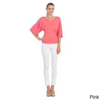 365 Apparel Womens Scoop Neck Cape sleeve Top Pink Size S (4 : 6)