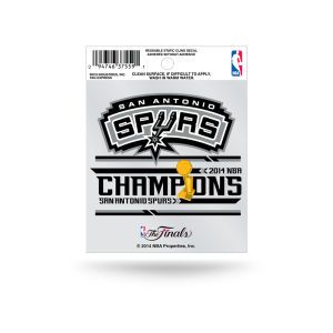 San Antonio Spurs Rico Industries 2014 NBA Champ Static Cling Decal