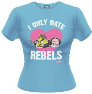 Angry Birds Star Wars I Only Date Rebels Official Womens Skinny Fit T Shirt Music