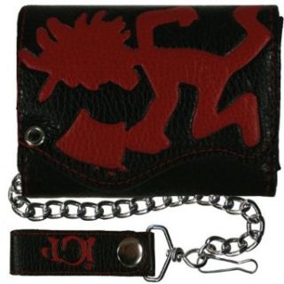 Insane Clown Posse   Large Hatchetman Leather Wallet With Chain: Music Fan Apparel Accessories: Clothing