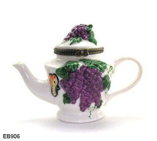 Grape Teapot Porcelain Hinged Trinket Box : Decorative Boxes : Everything Else