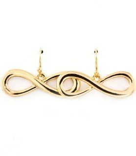 Infinity Symbol Eight Dangle Earrings   Gold: Jewelry