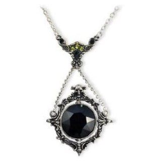 Obsidian Mirror Black Crystal Alchemy Gothic Necklace: Jewelry