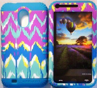 Cellphone Trendz (TM) Hybrid High Impact Bumper Case Tie Dye Aztec Tribal / Blue Silicone for Samsung Galaxy S2 EPIC 4G TOUCH D710 R760 for SPRINT/BOOST MOBILE/VIRGIN MOBILE/US CELLULAR: Cell Phones & Accessories