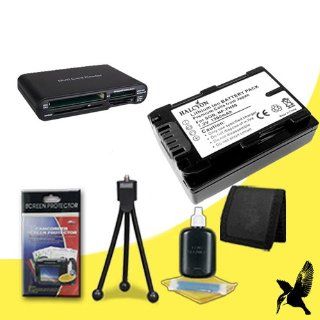 Halcyon 1300 mAH Lithium Ion Replacement NP FH50 Battery + Memory Card Wallet + Multi Card USB Reader + Deluxe Starter Kit for Sony DCR DVD305 1MP DVD Handycam Camcorder and NP FH50 : Digital Camera Accessory Kits : Camera & Photo