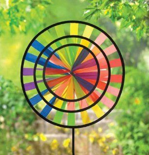 Multicolor Triple Kaleidoscope Wind Wheel Pinwheel: Computers & Accessories