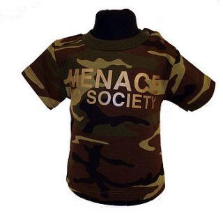 'menace to society' camouflage tshirt by armykid