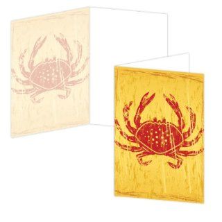 ECOeverywhere Rustic Crab Boxed Card Set, 12 Cards and Envelopes, 4 x 6 Inches, Multicolored (bc11689) : Blank Postcards : Office Products