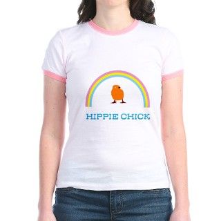HIPPIE CHICK JR. RINGER T SHIRT (100 % COTTON) by DOVEDRAGON