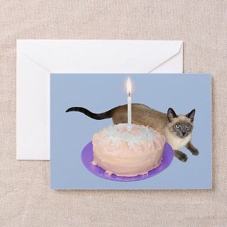 Siamese Cat Cake Greeting Card by catsclips