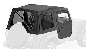 Bestop 54713 35 Black Diamond Supertop Classic Replacement Soft Top with Tinted windows  2 pc full doors  1997 2006 Jeep Wrangler (except Unlimited) Automotive