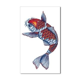Kohaku Koi Fish Rectangle Decal by tshirtdart