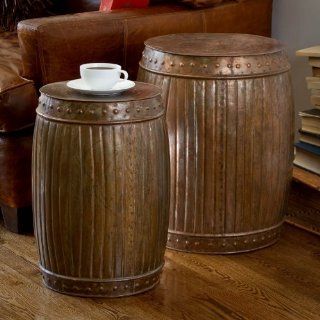 Fluted End Table (Set of 2) Finish: Copper   Barrel End Table