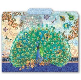 Punch Studio Decorative 10 Letter Size File Folders   Royal Peacocks : Office Filing Supplies : Office Products