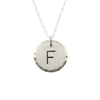 Stering Silver Hand Stamped Initial "F" Jewelry: Pendant Necklaces: Jewelry