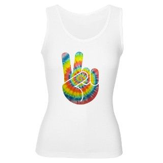 Tie Dye Peace Hand Womens Tank Top by vicevoices