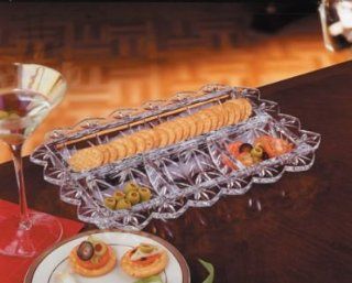 Fifth Avenue Crystal 12" x 9" 4 Section Relish Dish Tray: Butter Dishes: Kitchen & Dining